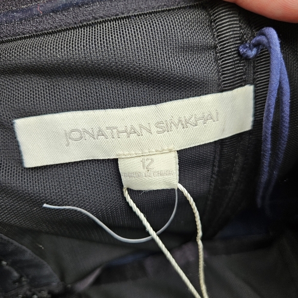 New with flaw Jonathan Simkhai grommet bustier maxi dress midnight size 12 - Picture 6 of 11